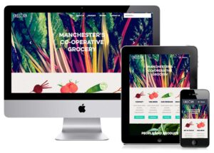 Bespoke paint textured illustrations for Unicorn Grocery food co-op in Chorlton Manchester by Paper Rhino design