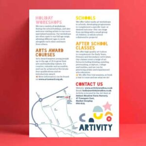 Artivity cut paper logo branding design flyer